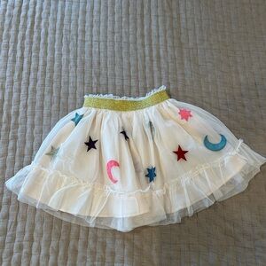Mini Boden Tulle Celestial Skirt with Colorful Stars and Moons